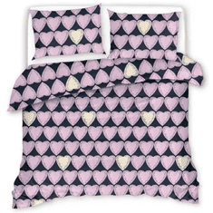 Ljubki dom Posteljnina iz mikrovlaken VIOLET HEARTS svetlo vijolična Dimenzije posteljnine: 2 kom 70 x 80 cm | 160 x 200 cm