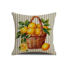 Ljubki dom Prevleka za blazino LEMON BASKET 45x45 cm, bež