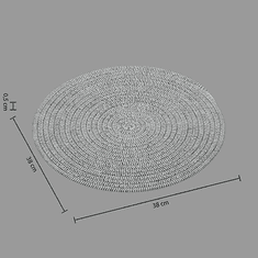 Ljubki dom Okrogla namizna podloga COTTON SPIRAL Ø 38 cm siva