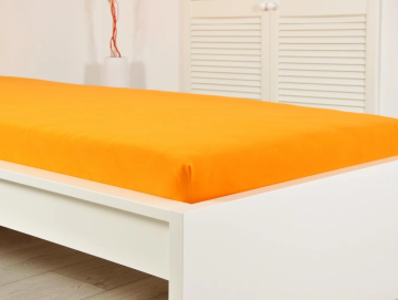 Ljubki dom Jersey rjuha za otroško posteljico EXCLUSIVE 70x140 cm oranžna
