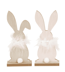 Ljubki dom Stoječi leseni zajček FLUFFY BUNNY 19 cm - več variant