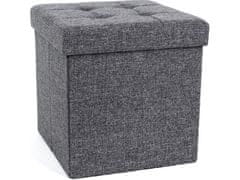 Ljubki dom Tabure s prostorom za shranjevanje LAFINA 38x38 cm, siv