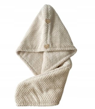 Ljubki dom Turban za lase HAIRNEST iz mikrovlaken, bež