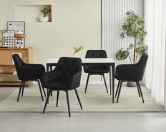 Ljubki dom Vrtljivi jedilni stol JORK360 VELVET, črn