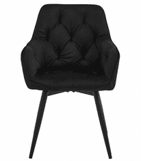 Ljubki dom Vrtljivi jedilni stol JORK360 VELVET, črn