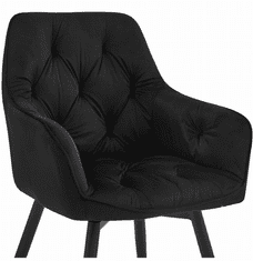 Ljubki dom Vrtljivi jedilni stol JORK360 VELVET, črn