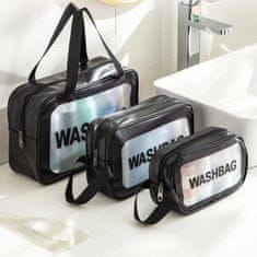 Ljubki dom Toaletna torbica WASHBAG set 3 kos, črna