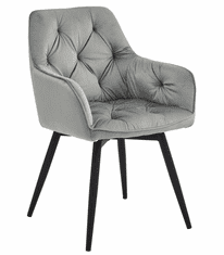 Ljubki dom Vrtljiv jedilni stol JORK360 VELVET, svetlo siv