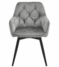 Ljubki dom Vrtljiv jedilni stol JORK360 VELVET, svetlo siv