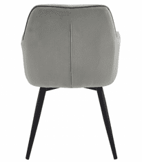 Ljubki dom Vrtljiv jedilni stol JORK360 VELVET, svetlo siv