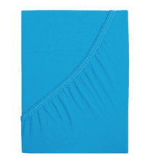 Ljubki dom Jersey rjuha za otroško posteljico EXCLUSIVE 70x140 cm azurne barve