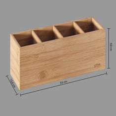 Ljubki dom Bambusov organizator s 4 predelki 4COMP 33x15,6 cm