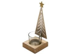 Ljubki dom Božični kovinski svečnik CHRISTMAS TREE 18 cm zlat