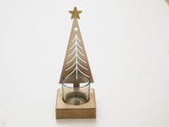 Ljubki dom Božični kovinski svečnik CHRISTMAS TREE 18 cm zlat