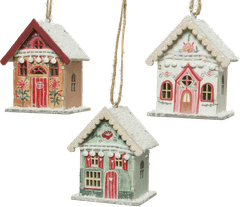 Ljubki dom Viseča božična hišica CHRISTMAS HOUSE lesena, več različic
