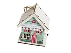 Ljubki dom Viseča božična hišica CHRISTMAS HOUSE lesena, več različic
