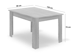 Ljubki dom Črni jedilni set 1 + 4, miza MADO ARTISAN 120x80 + stoli BALI MARK črna