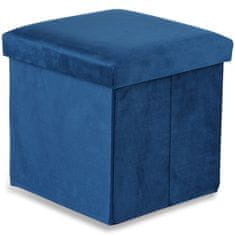 Ljubki dom Moder zložljiv taburet CUBEXO VELVET M