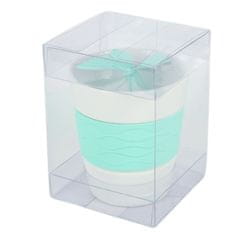 Ljubki dom Porcelanasta skodelica SILICONE BUTTERFLY s cedilom za čaj 280 ml, zelena