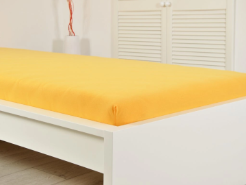 Ljubki dom Jersey rjuha za otroško posteljico EXCLUSIVE 60x120 cm rumena