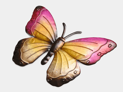 Ljubki dom Stenska kovinska dekoracija metulj BUTTERFLY 40 cm - več barv Barva: Vijolična