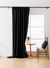 Ljubki dom Črna zatemnitvena zavesa VELVET 140x270 cm Za obesiti: Trak za nabiranje