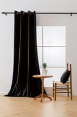 Ljubki dom Črna zatemnitvena zavesa VELVET 140x270 cm Za obesiti: Trak za nabiranje