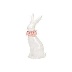 Ljubki dom Keramični zajček ROSE BUNNY 18 cm beli