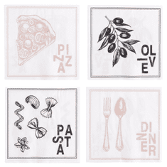 Ljubki dom Servietni prtički HAPPY COOKING 33x33 cm, 16 kosov