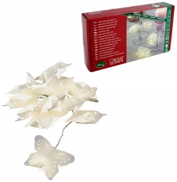 Ljubki dom LED svetlobna veriga BUTTERFLY 5 m, bela