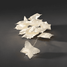 Ljubki dom LED svetlobna veriga BUTTERFLY 5 m, bela
