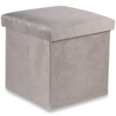Ljubki dom Bež zložljiv tabure CUBEXO VELVET M