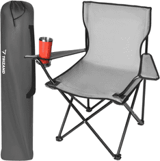 Ljubki dom Zložljivi kamp stol CAMPER siv