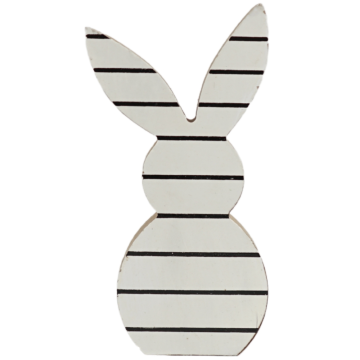 Ljubki dom Velikonočni leseni zajček WHITE BUNNY 14 cm bel