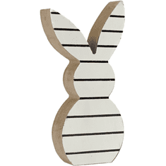 Ljubki dom Velikonočni leseni zajček WHITE BUNNY 14 cm bel