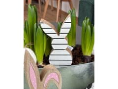 Ljubki dom Velikonočni leseni zajček WHITE BUNNY 14 cm bel