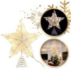 Ljubki dom LED svetleča zvezda za božično drevo WHITE STAR 25 cm, bela