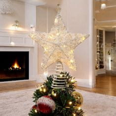 Ljubki dom LED svetleča zvezda za božično drevo WHITE STAR 25 cm, bela