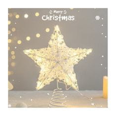 Ljubki dom LED svetleča zvezda za božično drevo WHITE STAR 25 cm, bela