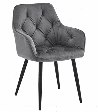 Ljubki dom Jedilni stol JORK VELVET, temno siv