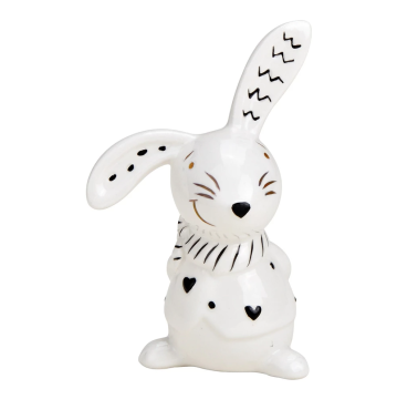 Ljubki dom Keramični zajček BUNNY BACK 10 cm bel