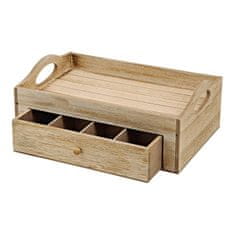 Ljubki dom Pladenj za serviranje s predalom za čaj TEABOX 30x20 cm