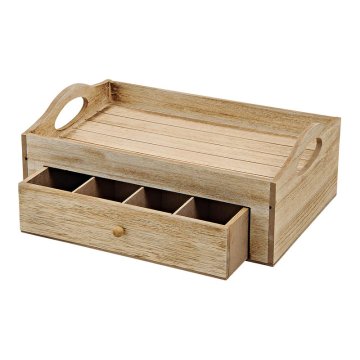 Ljubki dom Pladenj za serviranje s predalom za čaj TEABOX 30x20 cm