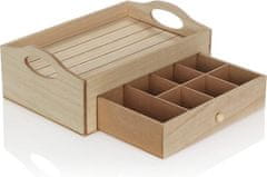 Ljubki dom Pladenj za serviranje s predalom za čaj TEABOX 30x20 cm