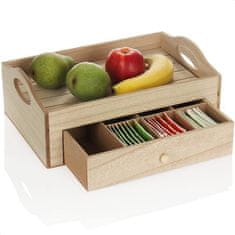 Ljubki dom Pladenj za serviranje s predalom za čaj TEABOX 30x20 cm