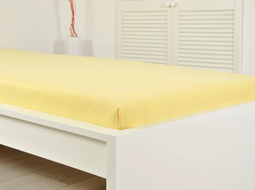 Ljubki dom Jersey rjuha za otroško posteljico EXCLUSIVE 70x140 cm svetlo rumena