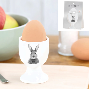 Ljubki dom Podstavek za jajce BUNNEY bel