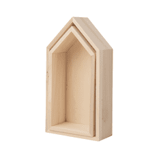 Ljubki dom Set 2 kosov lesenih polic v obliki hišice LITTLE HOUSES