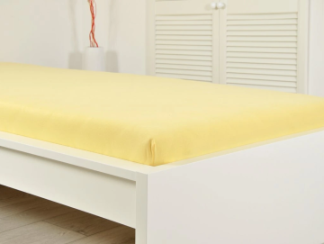 Ljubki dom Jersey rjuha za otroško posteljico EXCLUSIVE 60x120 cm svetlo rumena