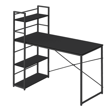 Ljubki dom Pisalna miza MAX 4.0 SONOMA z regalom 120x44 cm, črna